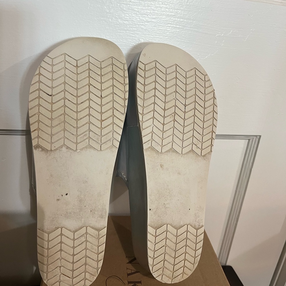 Naked Feet Iridescent Silver Platform Slide Mules - Picture 7 of 9